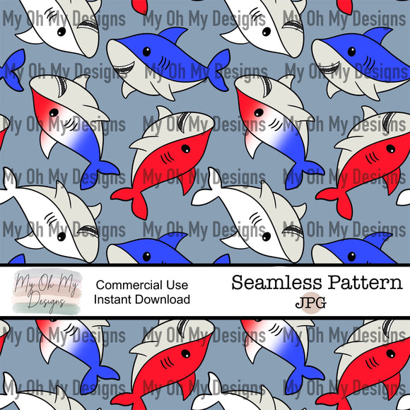 4th of July, Sharks - Seamless File