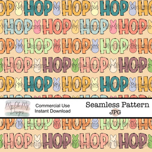 Hop, Peeps Bunny, Easter - Seamless File