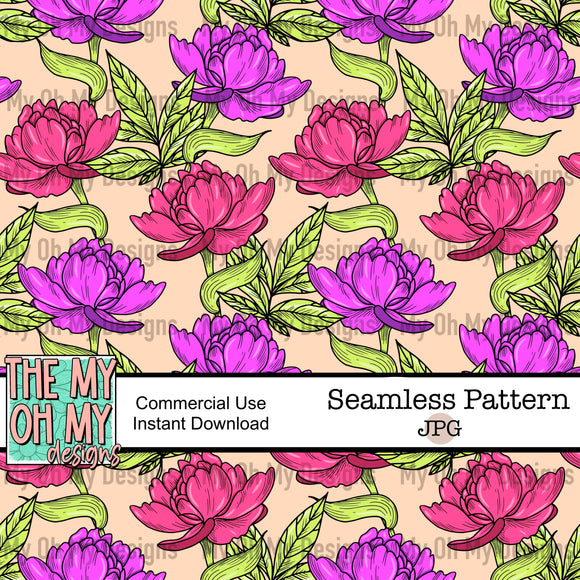 Peony, flowers, floral - Seamless File