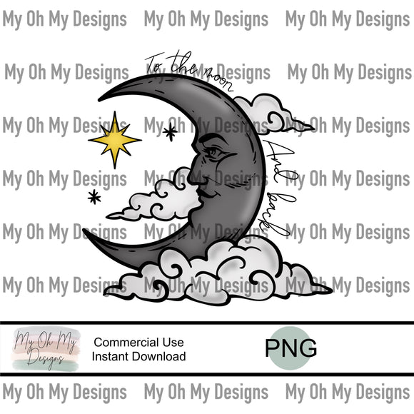 To the moon and back - PNG File