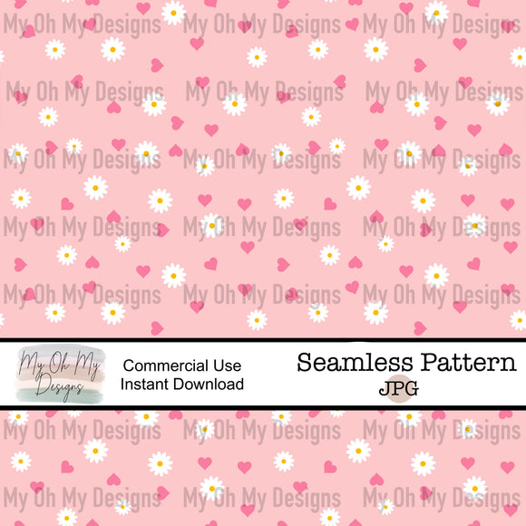 Hearts and daisy - Seamless File