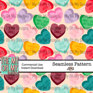 Valentines Candy hearts, small business - Seamless File