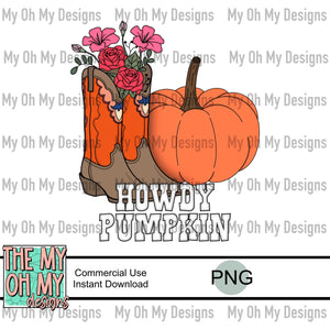 Howdy pumpkin, fall - PNG File