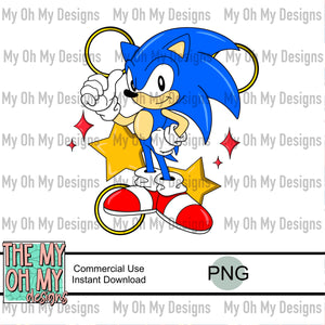 Blue Hedgehog - PNG File