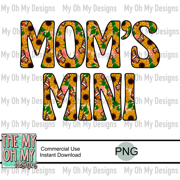 Moms mini, sunflower, butterfly - PNG File