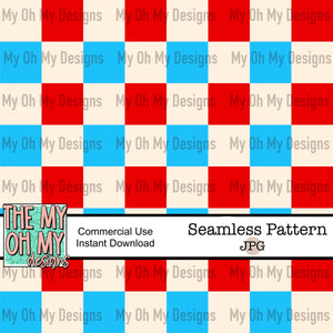 Checkerboard, 4th of July, patriotic - Seamless File