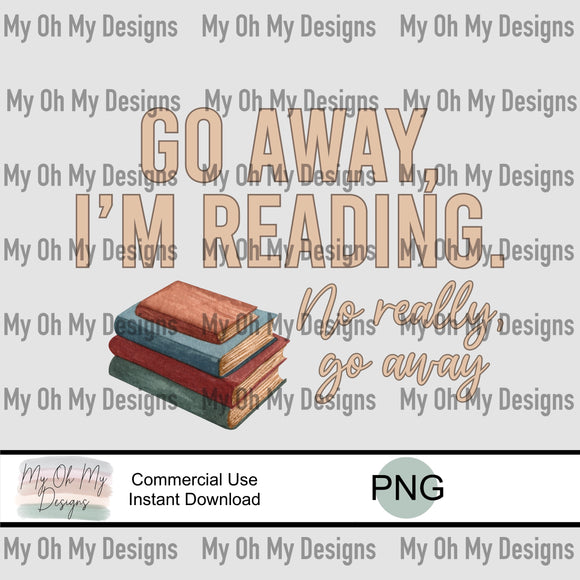 Go away I’m reading, books - PNG File