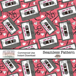 Mix tape, cassette, Valentines Day - Seamless File