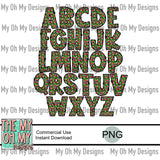 Alphabet Set, Green Guy Plaid - PNG Files