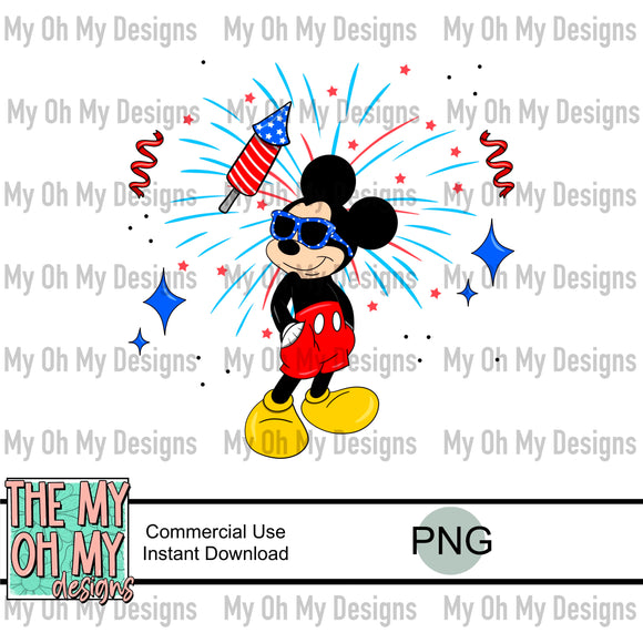 4th of July mouse - PNG File