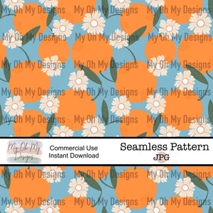 Oranges, flowers - Seamless File