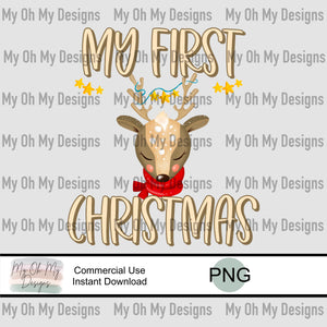 My first Christmas, reindeer - PNG File