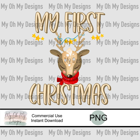 My first Christmas, reindeer - PNG File