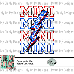 Mini, lightning bolt, 4th of july - PNG file