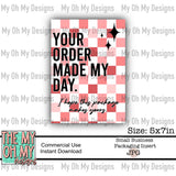 Valentine Checkerboard - Small Business Package Insert - JPG File