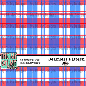 4th of July, plaid - Seamless File