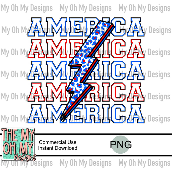 America, lightning bolt, 4th of july - PNG file