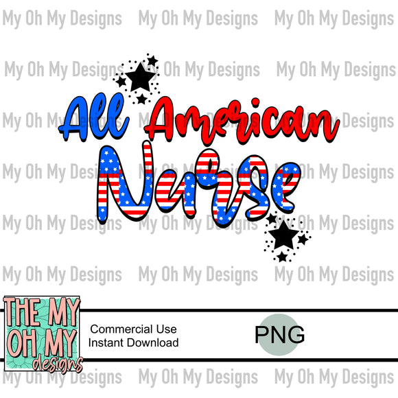 All American nurse, 4th of july - PNG File