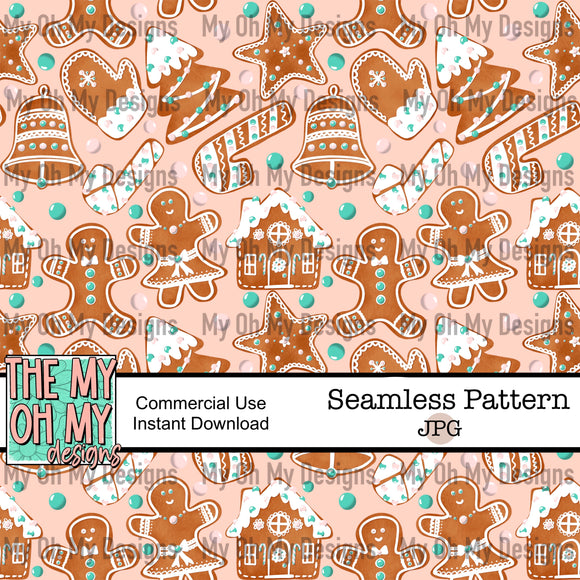 Gingerbread cookies, Christmas, winter - Seamless File