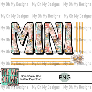 Mini, daisys, checkerboard - PNG File