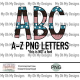 Alphabet Set, 4th of July stripes, leopard print, Military - PNG File