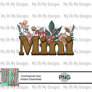 Mini, floral, boho, flowers - PNG File