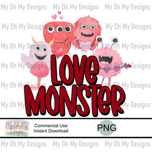 Love monster, Valentine - PNG File