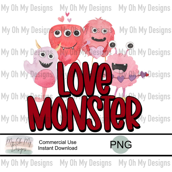 Love monster, Valentine - PNG File