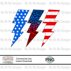 4th of July lightening bolts - PNG File