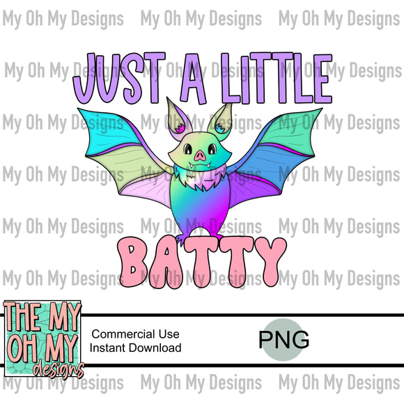 Just a little batty, Pastel Ombré Halloween, bat - PNG File