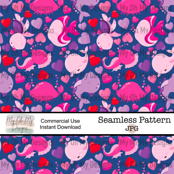 Sea Life Valentines - Seamless File