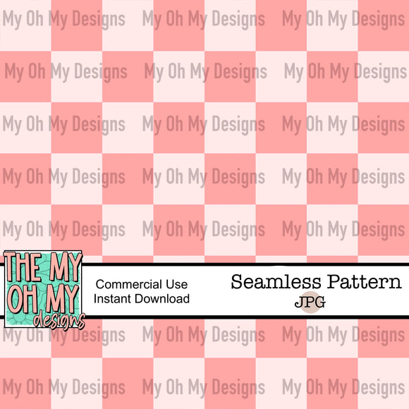 Checkerboard, pink, Valentine’s Day, Galentines coordinate - Seamless File