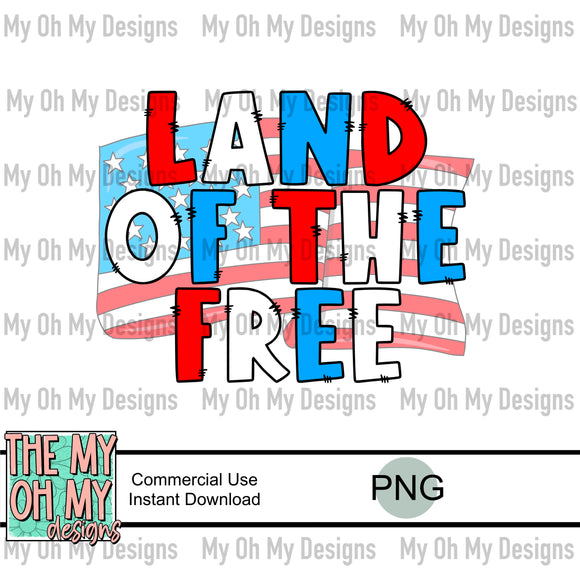 Land of the free, 4th of July - PNG FILE