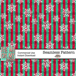 Stripes, snowflakes, winter, Christmas, pink - seamless file