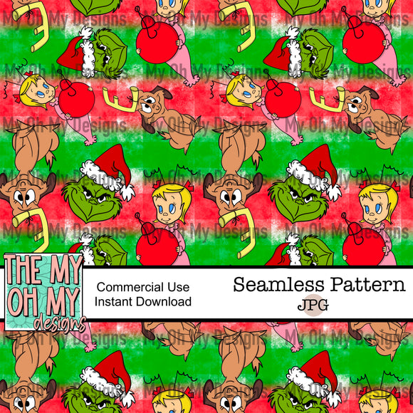 Green guy, Christmas - Seamless File