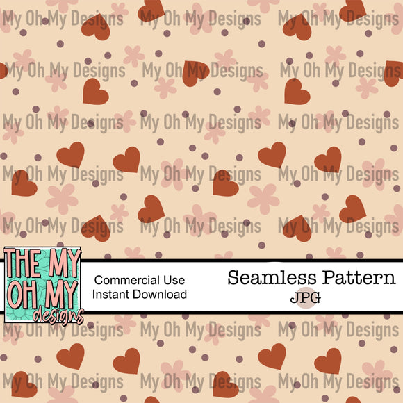 Hearts and flowers, Valentine’s Day- Seamless File