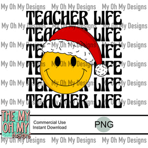 Teacher life, Christmas, Smile Face - PNG File