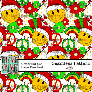 Smiley Face, Christmas- Seamless File