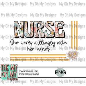 Nurse, daisy, checkerboard - PNG File