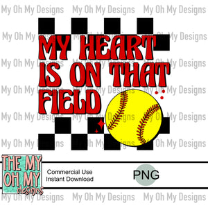 My heart is on that field, softball - PNG File