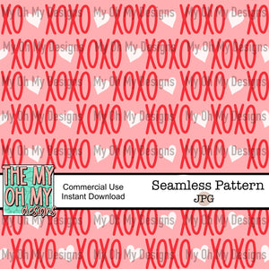 XOXO hearts, Valentines Day - Seamless File